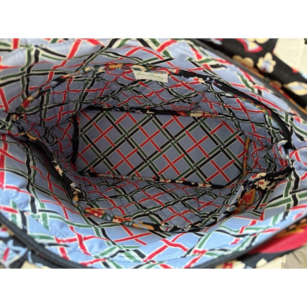 Vera Bradley Villager Versailles Floral Quilted Tote Handbag in Black Retired - Picture 6 of 12